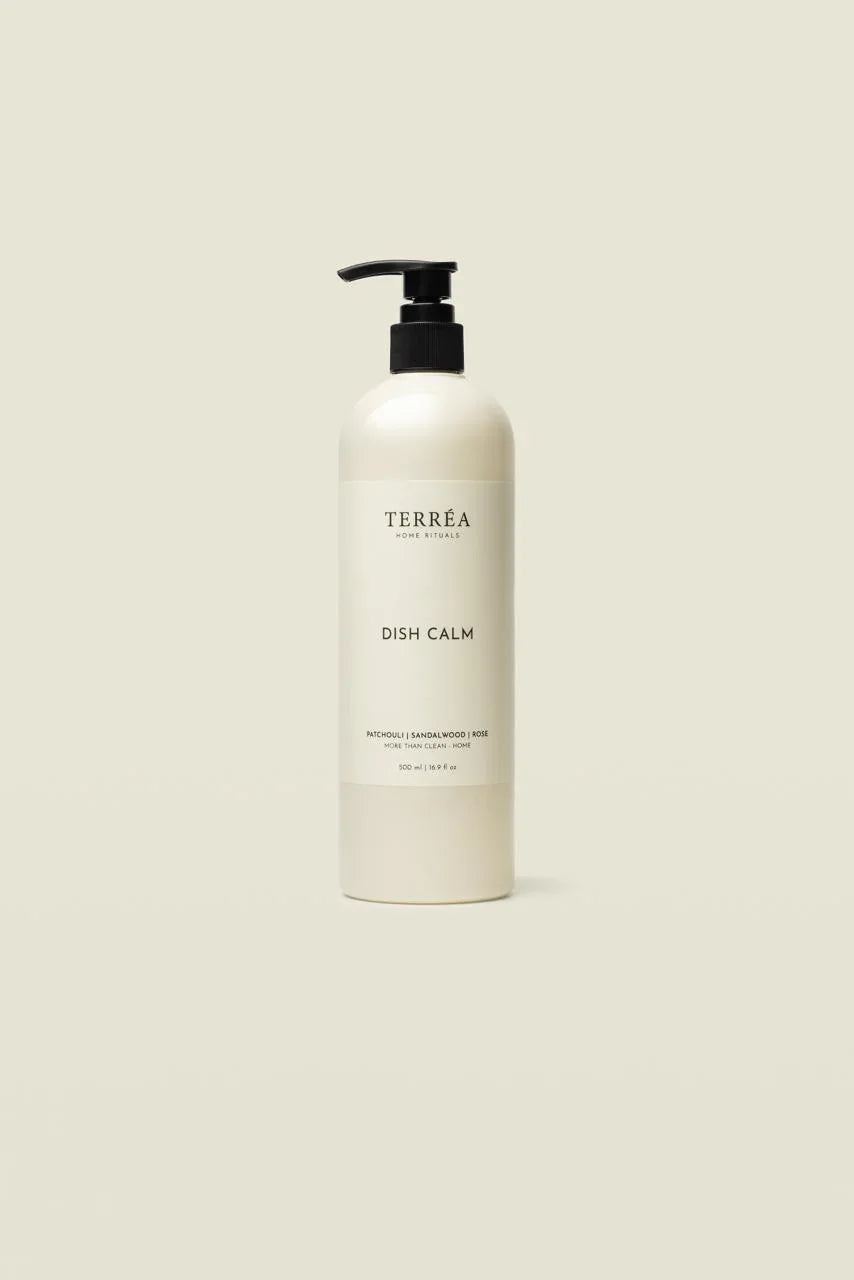 Terrea Dish Calm bottle on a beige background