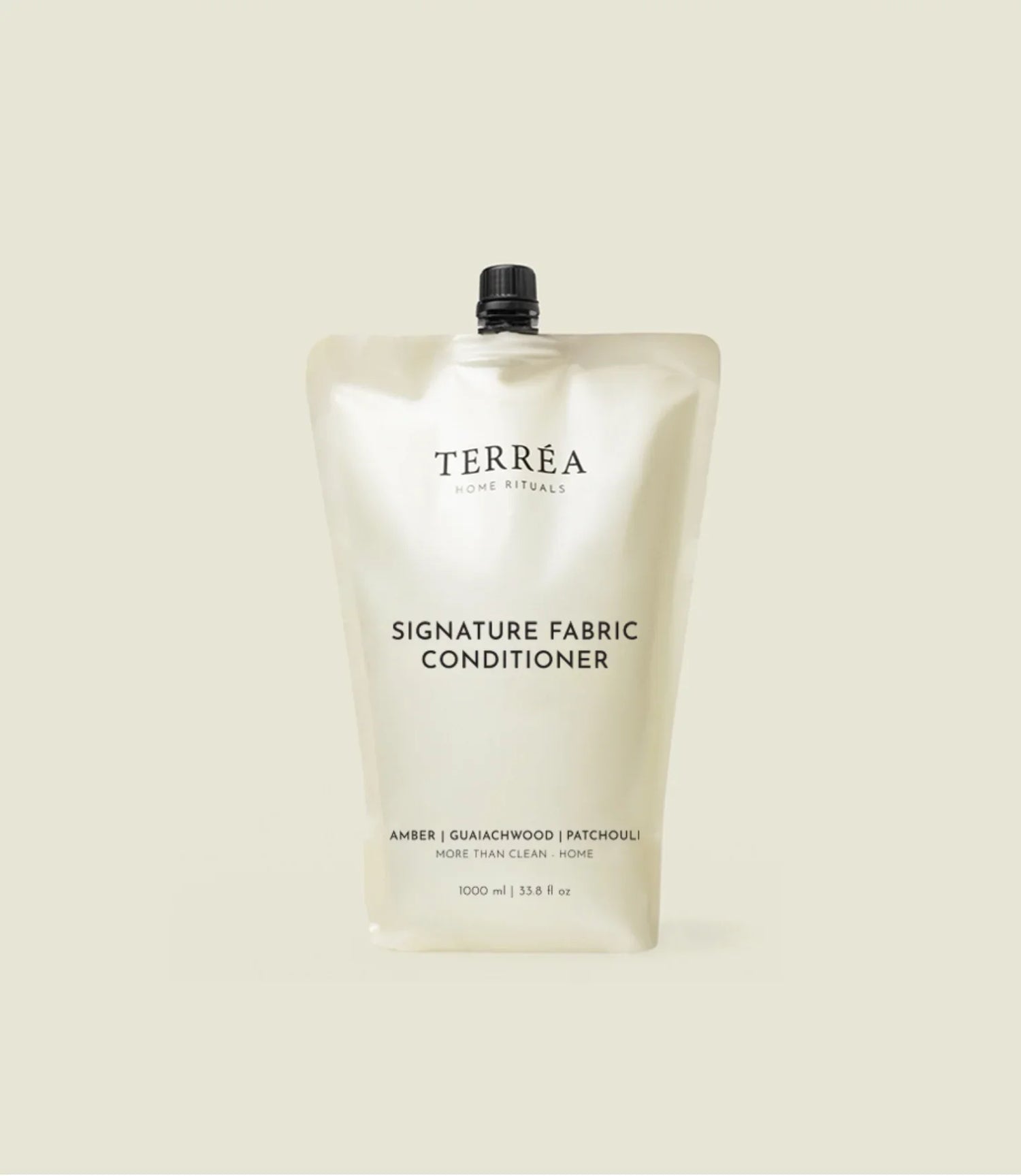 Terrea fabric conditioner pouch on a light beige background